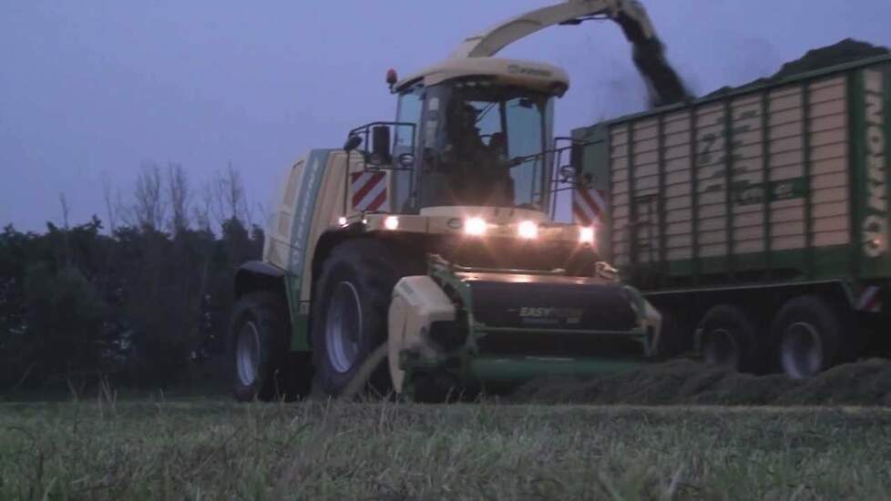 Krone BiG X700 en Krone ZX 450 GL in het gras Trekkerweb