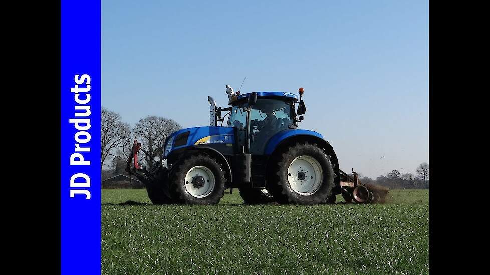 New Holland T6050/Walkantfrezen/Rotary cutter/Grabenkantfräsen/van Norel/Doornspijk/2016