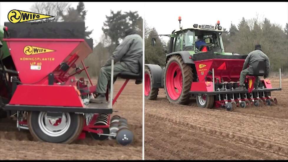 WIFO Uienplanter UP80 25-225 bij loonbedrijf Derks uit Volkel Trekkerweb