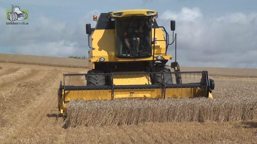 New Holland CX8090 en New Holland TC5070 in actie Trekkerweb