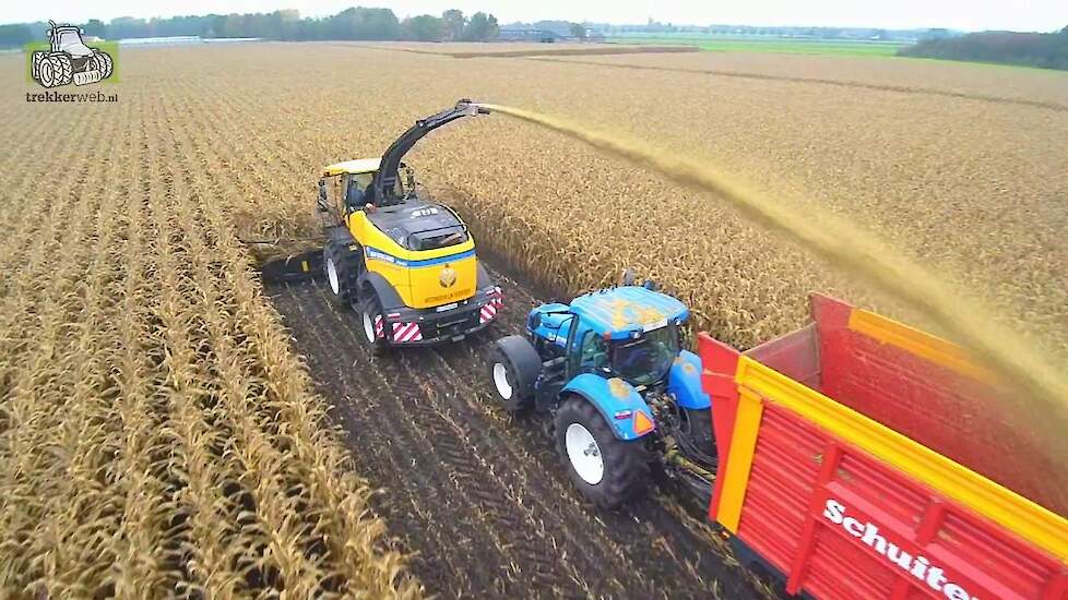 New Holland FR 650 en FR 550 Forage Cruiser in de ma&iuml;s Trekkerweb silage