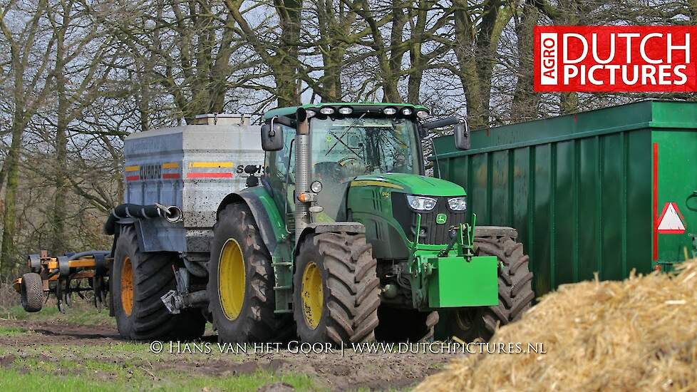 Injecting slurry for maize | John Deere 6140R | Ginaf X 5250 truck | bouwland bemesten | farming