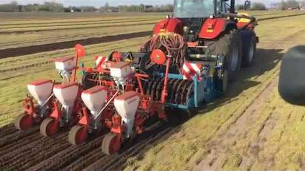 Ma&iuml;szaaien in &eacute;&eacute;n werkgang met de Imants 44SX spitmachine  Trekkerweb