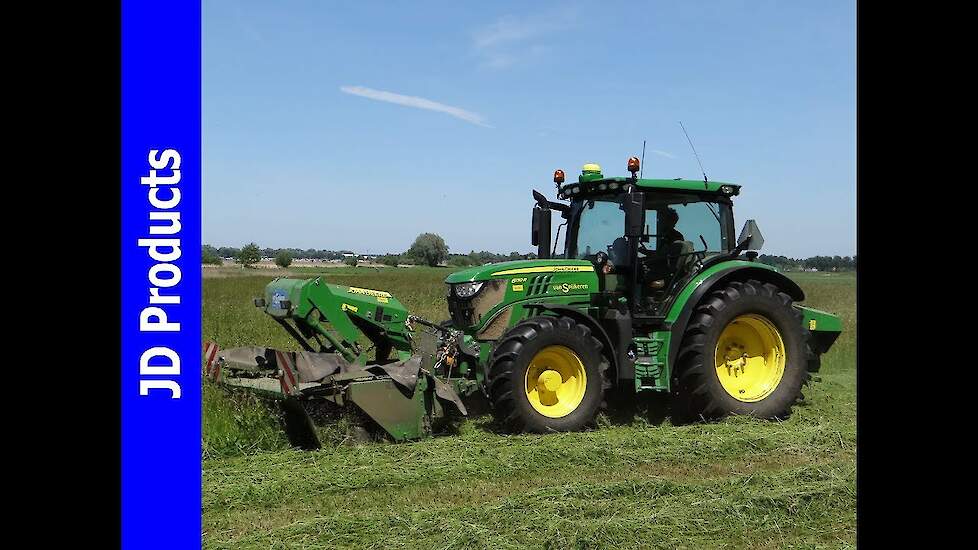 John Deere 6130R/Gras maaien/Mowing grass/Gras mähen/van Spijkeren/Doornspijk