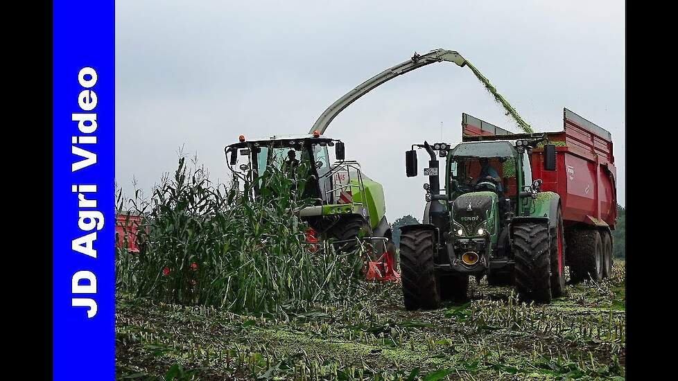 Mais hakselen 2017/Stormschade/Claas Jaguar 870/Duitsland/Harvesting maize/Maisernte
