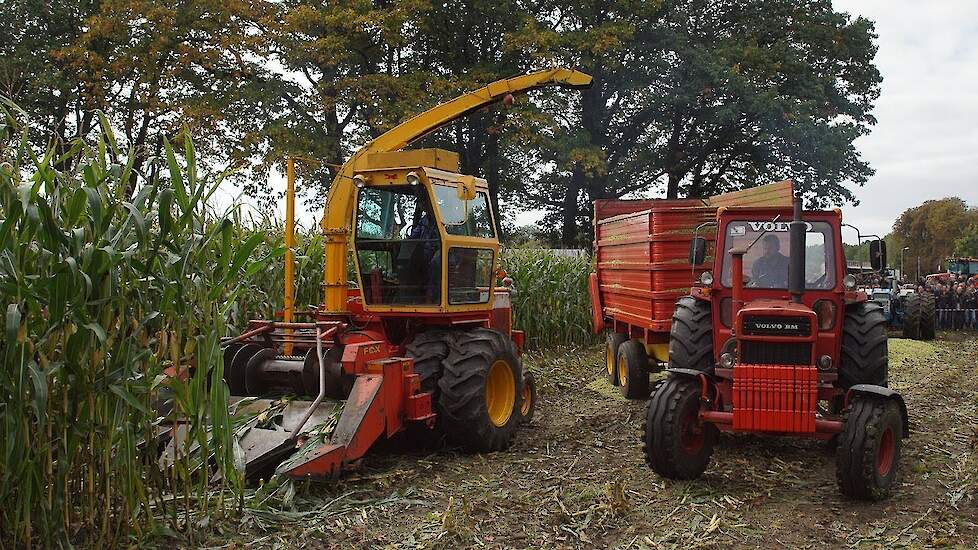 Fox 6350 ma&iuml;shakselen bij Old-timer hakseldag in Dalen Trekkerweb