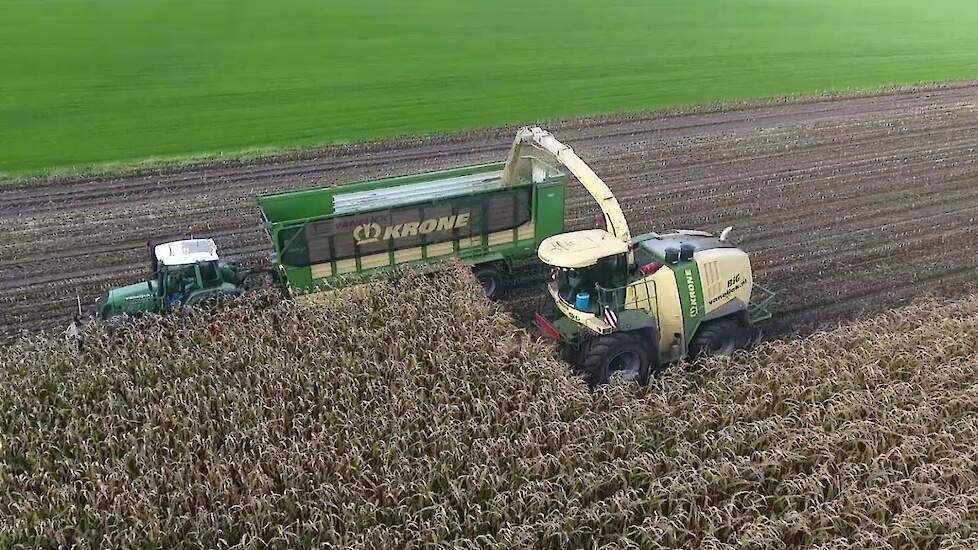Loonbedrijf Van Eijck uit Alpen - Ruwvoerwinning met Krone machine Trekkerweb