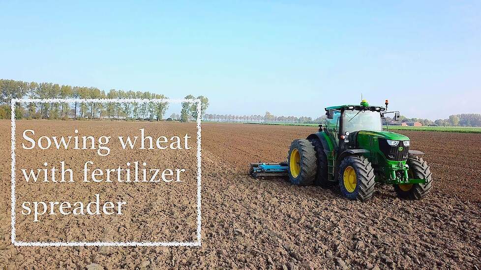 SPECIAL sowing wheat with spreader (4K) | John deere, Massey Ferguson | the Netherlands