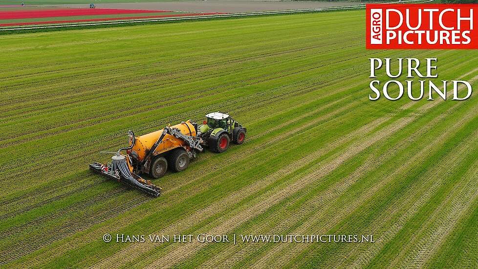 Zodebemesten, Claas Axion 850 met Veenhuis - Jan Bakker - Gülle - Slurry - Drone