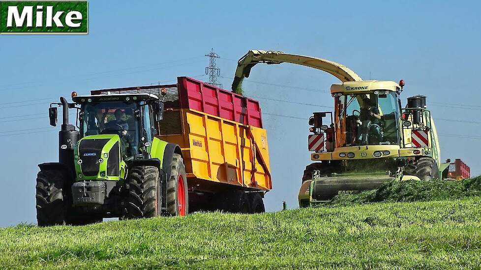 Grass silage 2018 | *NEW* Claas Axion 920 + Krone Big X | Nikkels | Gras hakselen | NL.