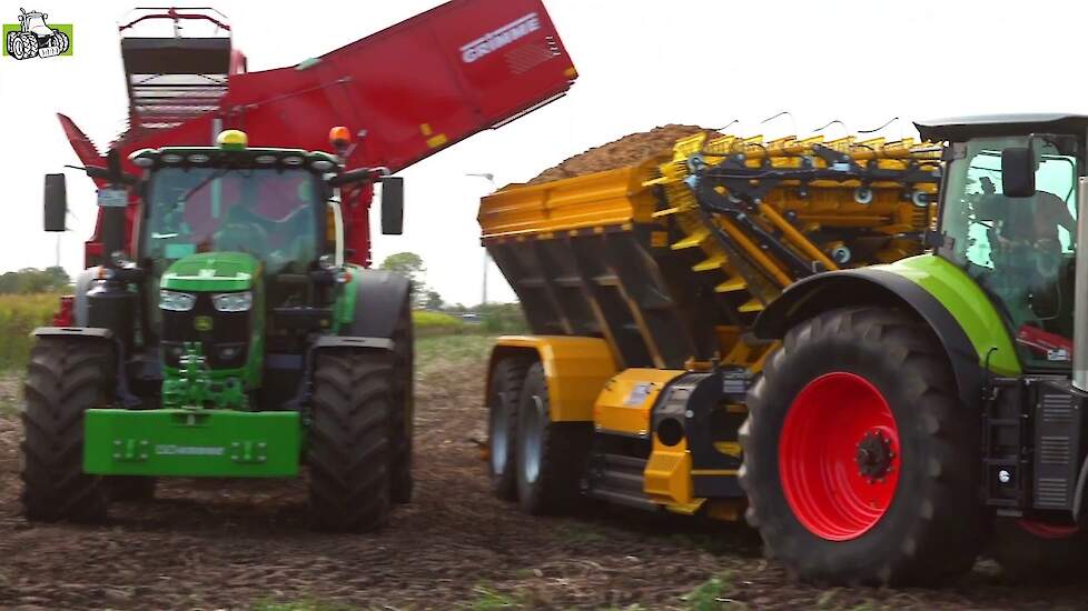 Brettmeister overlaad/reinigingswagen in de aardappelen oogst