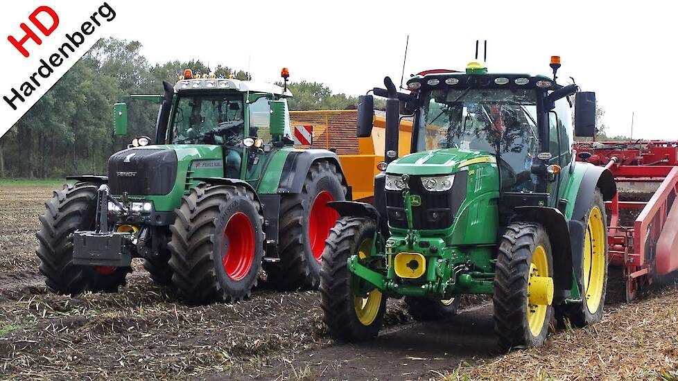 Harvesting Flower Bulbs - John Deere + Amac Elite + Fendt - Bloembollen rooien - Klaas Gootjes.