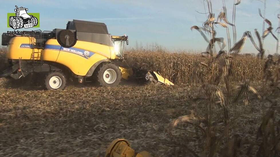 Inside the cab Corn harvest New Holland CX