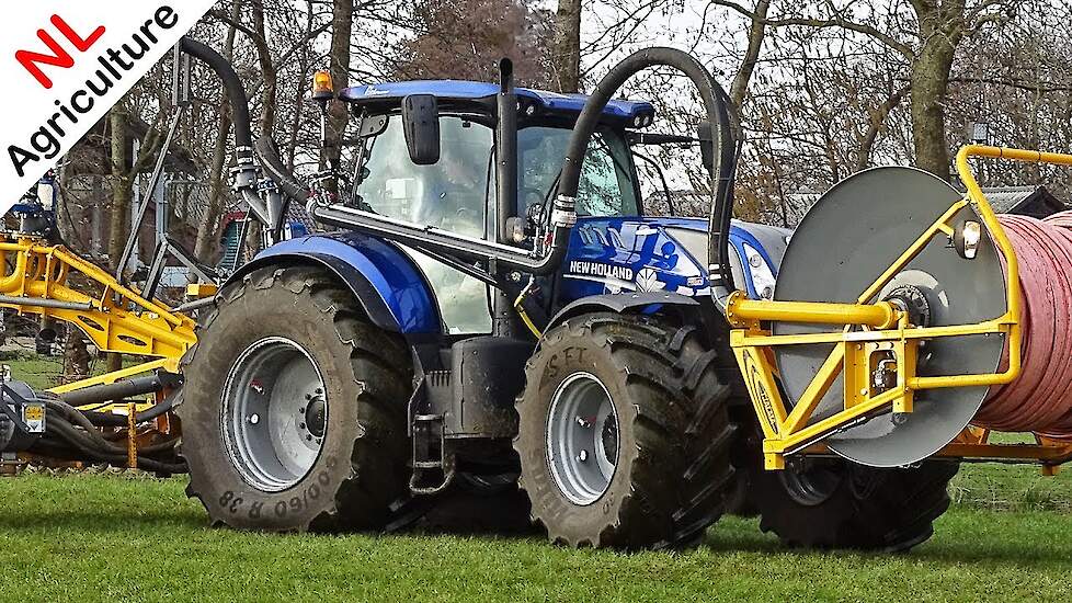 Injecting slurry 2019 - New Holland T7.230 Blue Power + Tjalma - Sleepslang bemesten - Donselaar.
