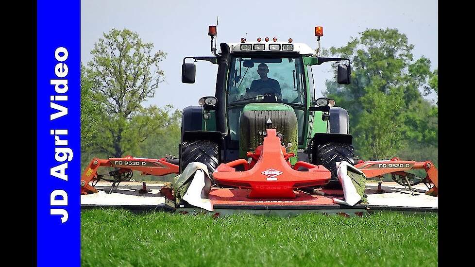 Gras maaien 2019 | Fendt 920+Kuhn triple | Visch BV Doornspijk | Mowing grass | Gras mähen