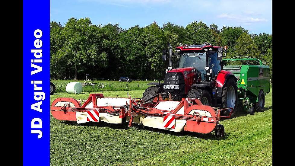 Gras harken+Balen in 1 werkgang | Case puma 165+McHale | Raking+Baling in one pass | MJ Uddel | 2019
