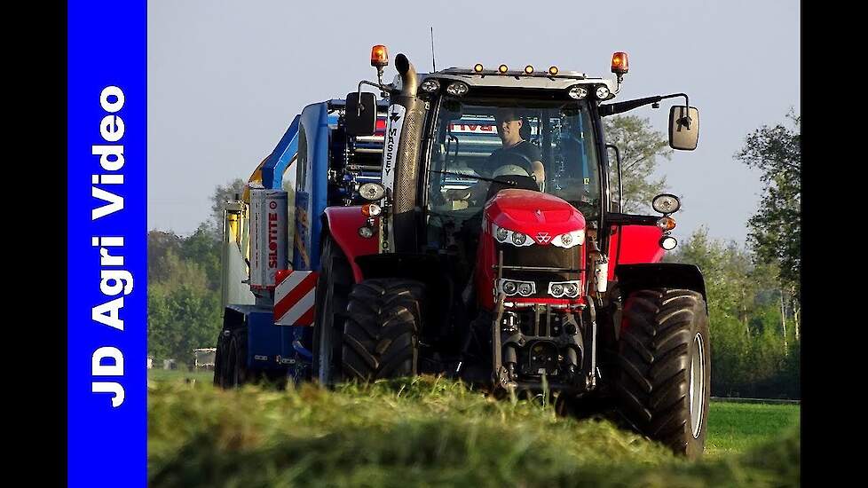 Massey Ferguson 7718 + Göweil | Balen persen | Pressing bales 2019 |Johan Frens Hulshorst