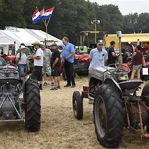 We zullen er niet ver naast zitten als we veronderstellen dat deze twee grijze Fergusons net zo oud zijn als de twee heren die er naar staan te kijken, dus ergens tussen de zestig en zeventig jaar.