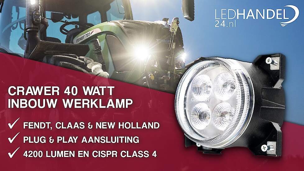 Crawer inbouw werklamp 40W CREE - Voor Fendt, Claas, Case IH en New Holland