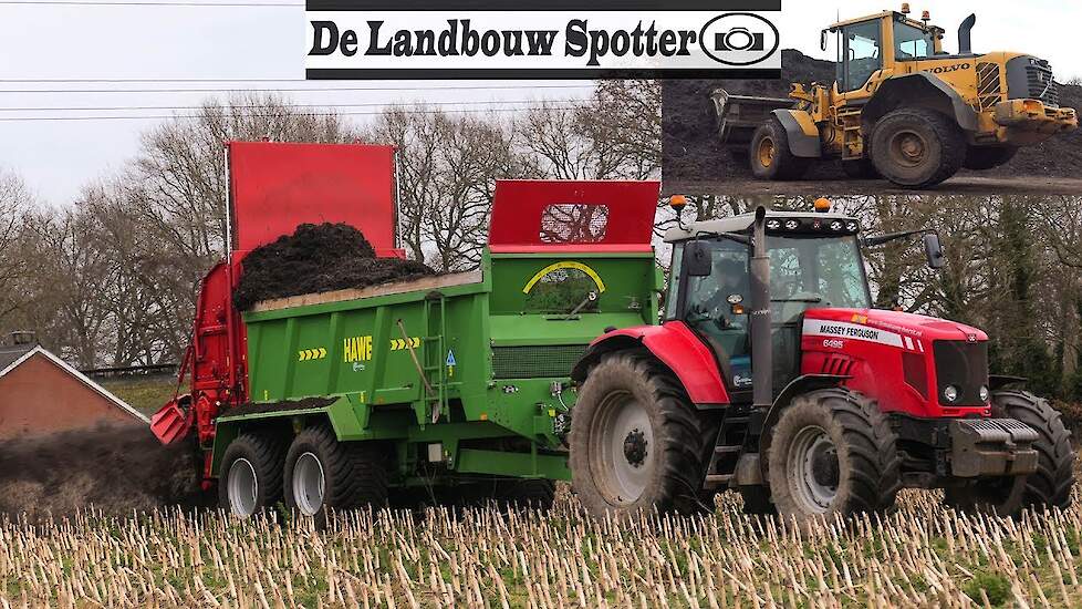Loading And Spreading Compost 2020 | Massey Ferguson 6495 + Hawe | Volve | Kamphorst