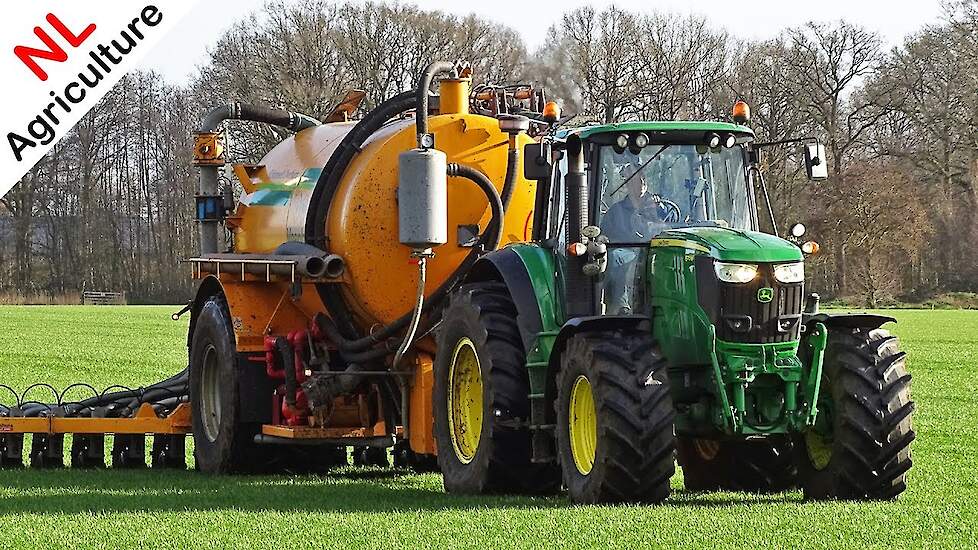 Injecting slurry 2020 ● John Deere 6170M + Veenhuis ● Grasland bemesten ● Schimmel Overberg.