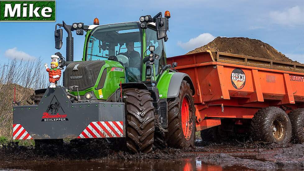 2020 | Wet conditions with Fendt 312 | Sand Transport | Modderen | JCB | P. vd Steeg | Mud.