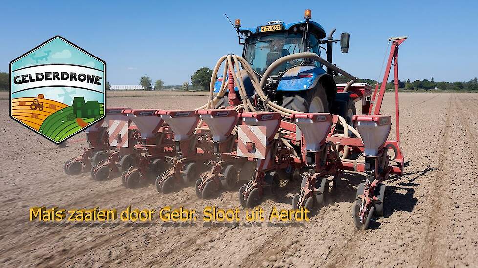 Mais zaaien seizoen 2020 door Gebr. Sloot uit Aerdt - Mais säen - sowing corn