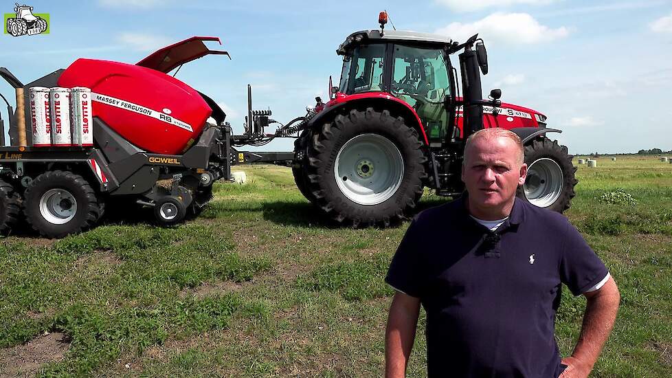 Massey Ferguson S6713 met MF RB 2125 FPR en Goweil wikkelaar Stichting Weideleven
