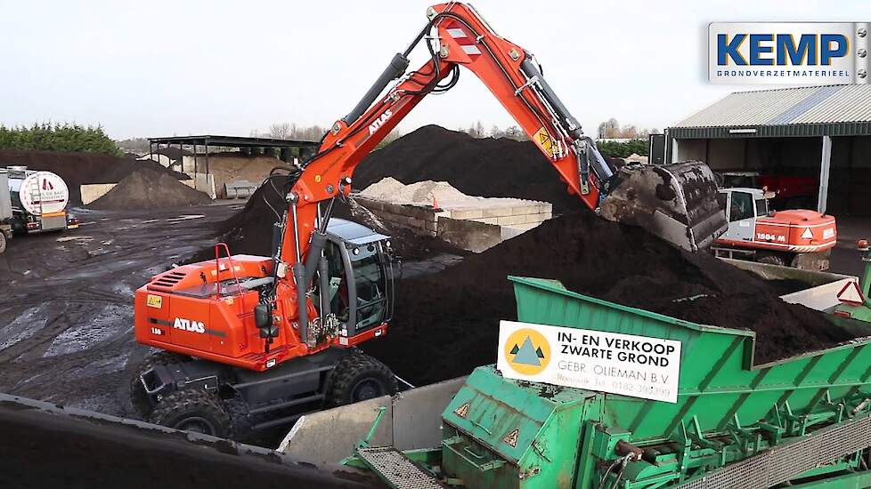 Atlas 150W mobiele graafmachine Gebr. Olieman in de praktijk
