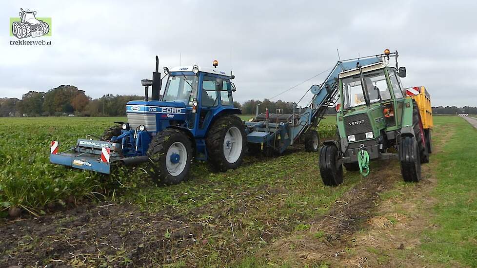 Ford 7710 Gen 1 en Edenhall 223 Fendt 306 LS met Veenhuis kipper