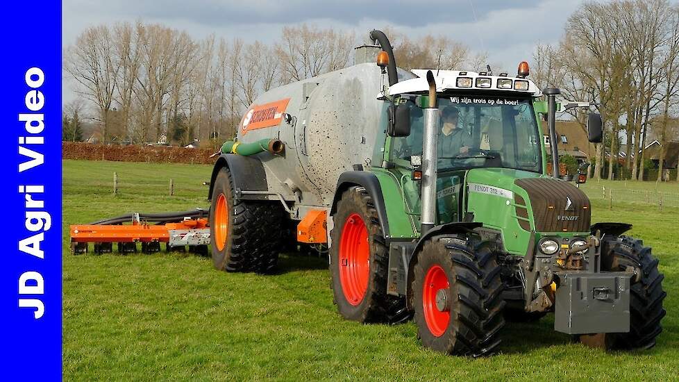 Fendt 312 + Schouten | Mest injecteren | Injection slurry | Bloemendal Elspeet | Düngen | 2021