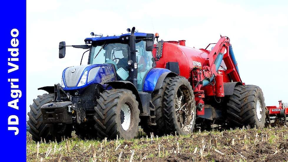 New Holland T7.245 | Bouwland bemesten | Injection slurry | van Dijk Wekerom | Gülle ausbringen