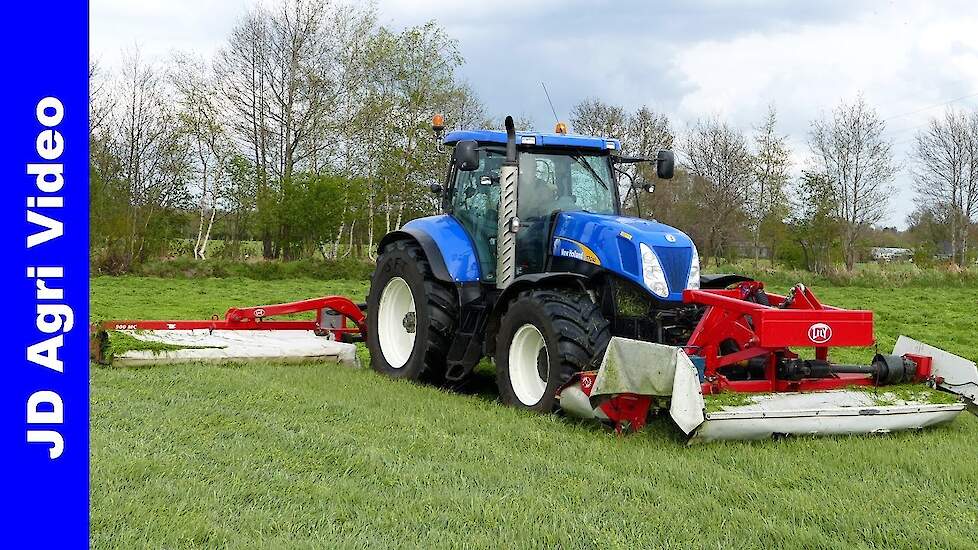 New Holland T7040+Lely Triple | Gras maaien 2021 | Mowing grass | Mähen | van klompenburg Hulshorst