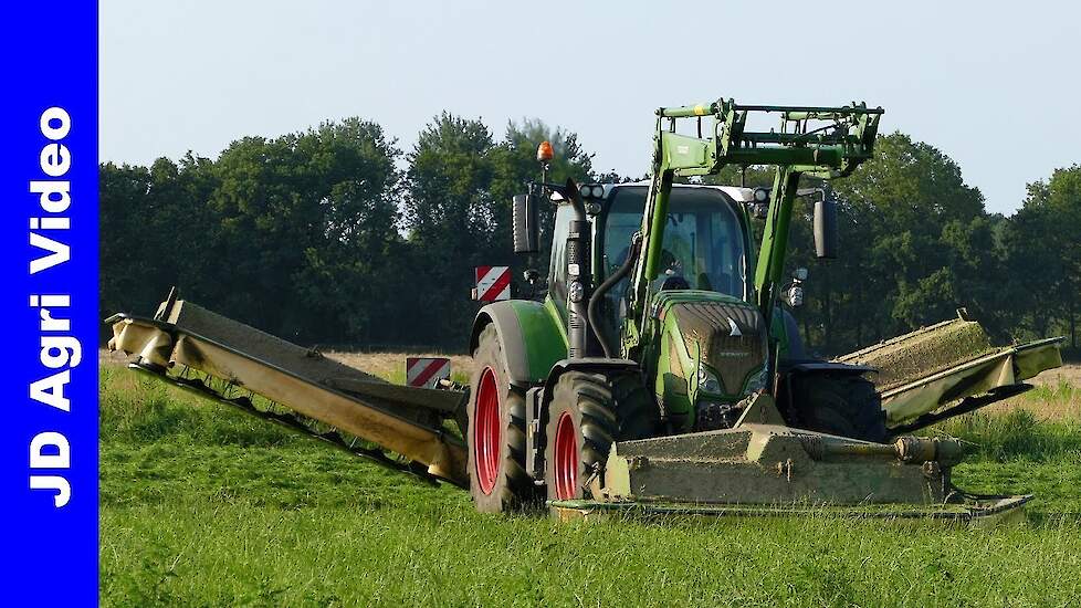 Fendt 724 + Krone Easy Cut Triple | Gras maaien | Mowing grass | Bongers Reuver | Gras mähen