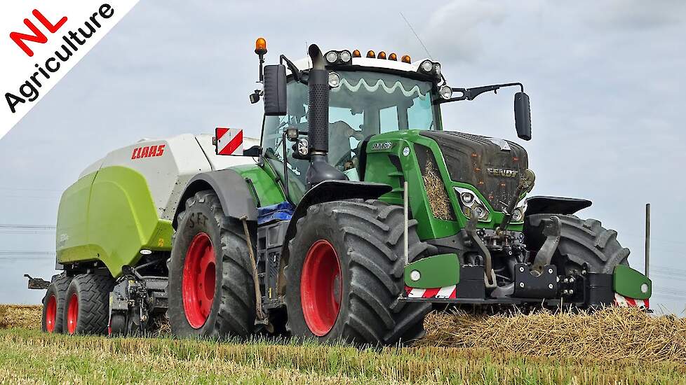 2021 | Stro balen persen met Fendt en Claas Quadrant | Jan Bakker