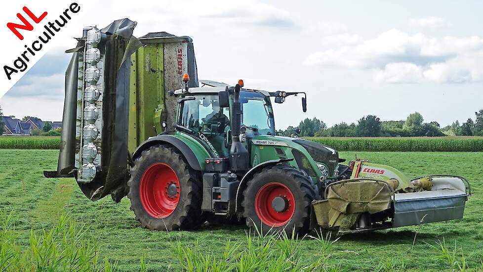 Gras maaien met Fendt en Claas triples | Donselaar | 2021