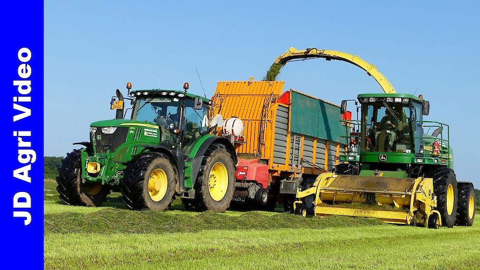 John Deere 7400 + Volvo L60F | Gras hakselen | Grass silage | Reinders van Rijswick Beesel