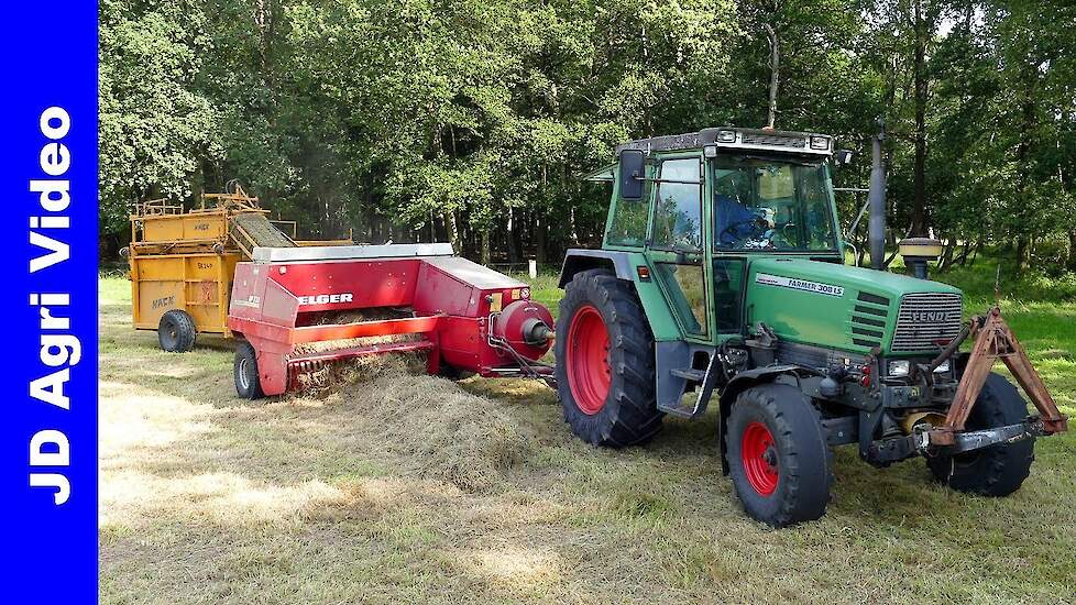 Fendt 308 LS + Welger + Hack SK 24 P | Baaltjes persen | Pressing bales | Overeem Staverden