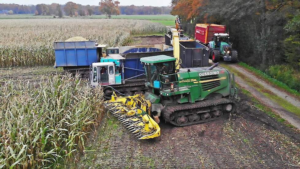 Mais Silage 2021 with John Deere on Tracks + Fendt's | Oussoren + Blankespoor