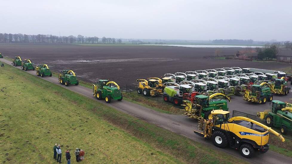 47 self-propelled forage harvesters on a road trip A&M Machinery