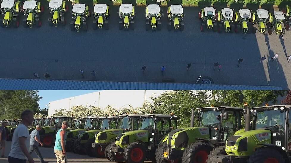 30 CLAAS tractoren in colonne van Kamps de Wild via Didam naar Loerbeek Trekkerweb