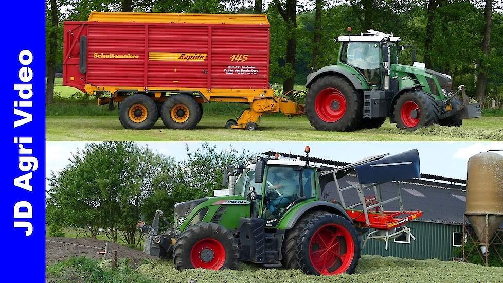 Fendt 828 + 714 | Gras inkuilen | P van den Hardenberg Elspeet | 2022 | Grass silage | Schuitemaker