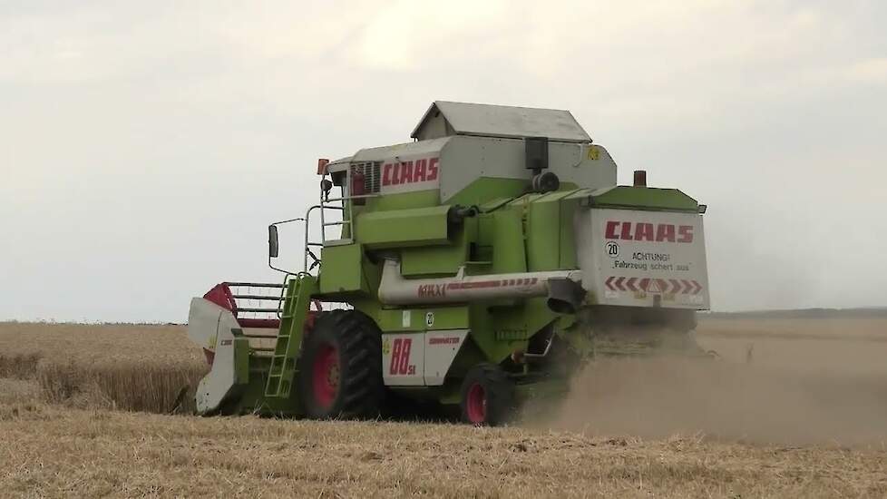 TARWE OOGSTEN MET EEN CLAAS DOMINATOR 88 SL