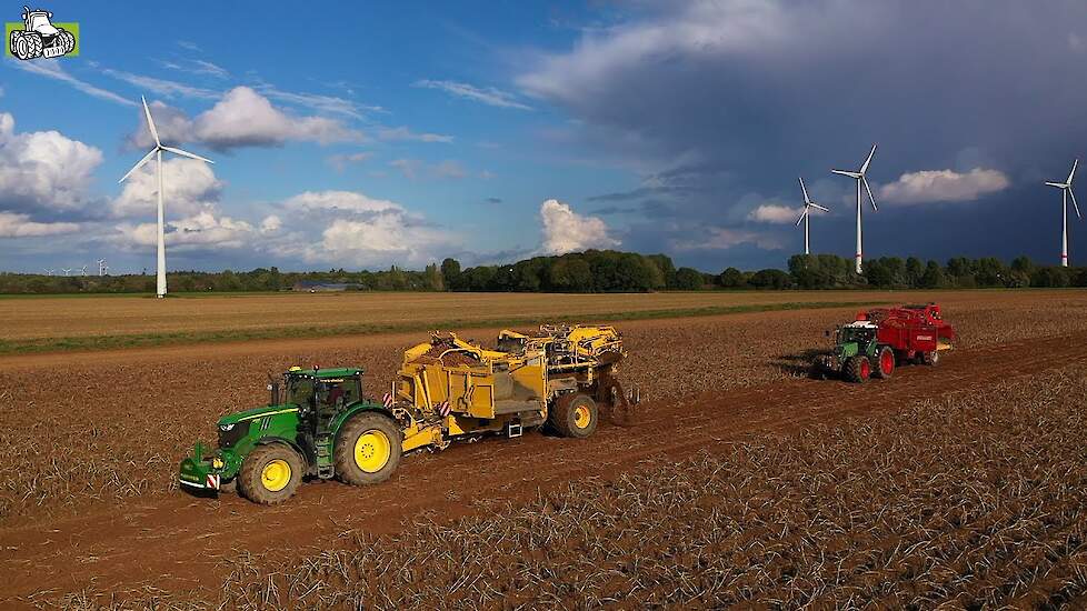 Grimme SE 150-60 en een Ropa Keiler II rooien de aardappelen