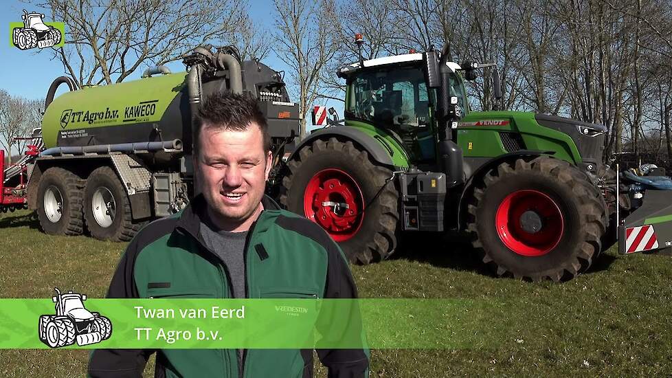 Fendt 728 met Kaweco tank en voorzien van Vredestein banden met drukwissel systeem
