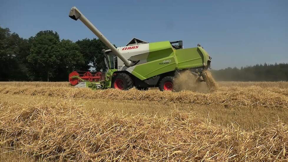 WINTERGERST COMBINEN MET EEN CLAAS TUCANO 440