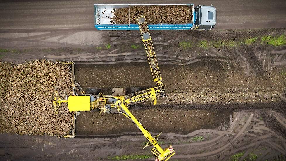 Ropa Maus 6 Loonbedrijf Ellen uit Klazienaveen  aan het suikerbieten laden